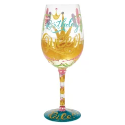 Cheap Enesco Gift Birthday Queen Wine Glass