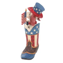 Sale Enesco Gift Boot with Dog Holding Flag Fig