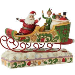 Shop Enesco Gift Buddy Elf with Santa in Sleigh