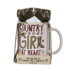 Store Enesco Gift Country Girl Mug Sock Set