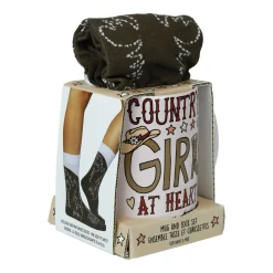Store Enesco Gift Country Girl Mug Sock Set