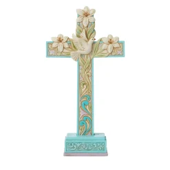 Best Enesco Gift Cross with Lilies and Dove