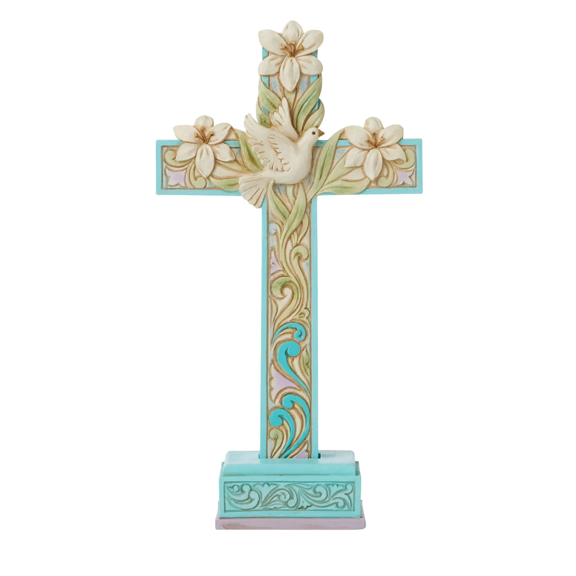 Best Enesco Gift Cross with Lilies and Dove