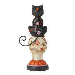 Online Enesco Gift Day of Dead Black Cat on Skull
