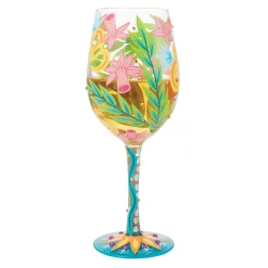 Online Enesco Gift Fashion Florals Wine Glass
