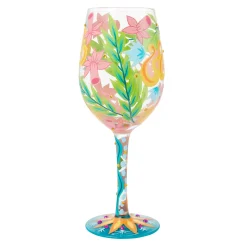 Online Enesco Gift Fashion Florals Wine Glass