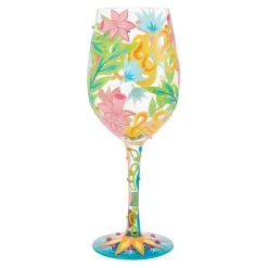 Online Enesco Gift Fashion Florals Wine Glass
