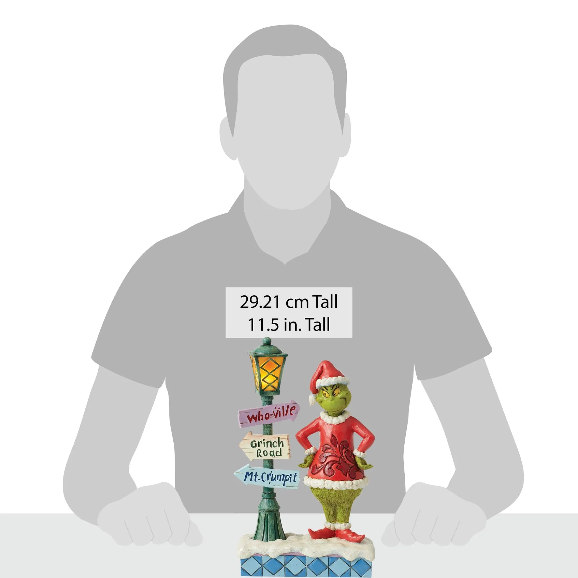 Clearance Enesco Gift Grinch by Lit Lamppost