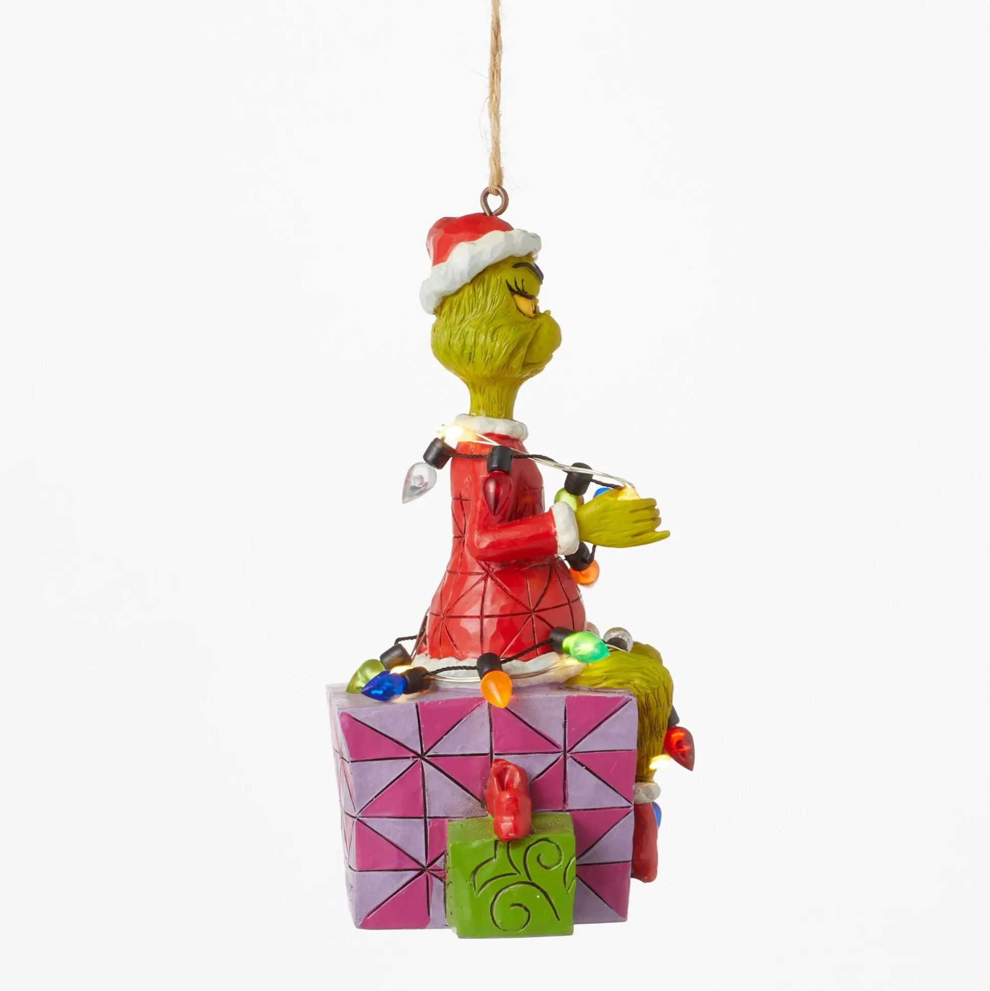 Cheap Enesco Gift Grinch on Present Ornament