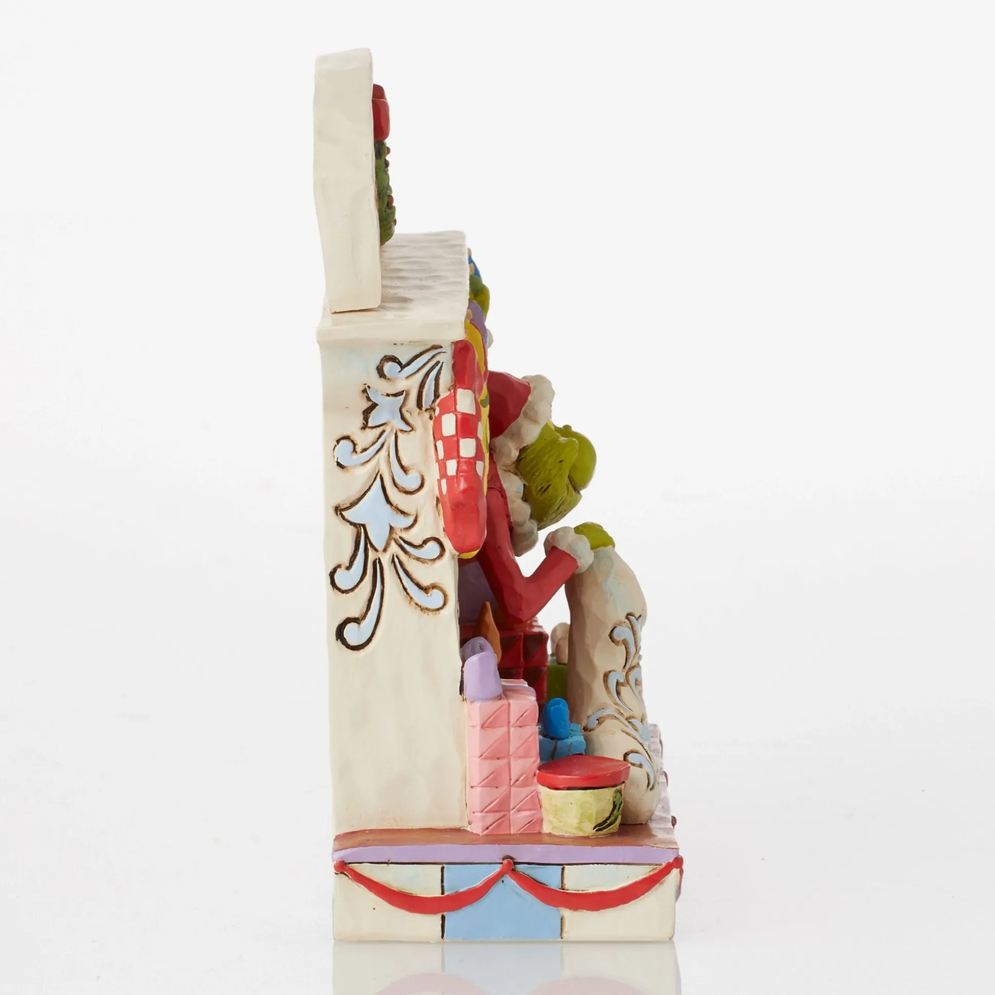 Cheap Enesco Gift Grinch Peaking Out of Fireplce
