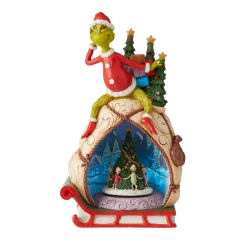 Store Enesco Gift Grinch w/Lited Rotatable Scene