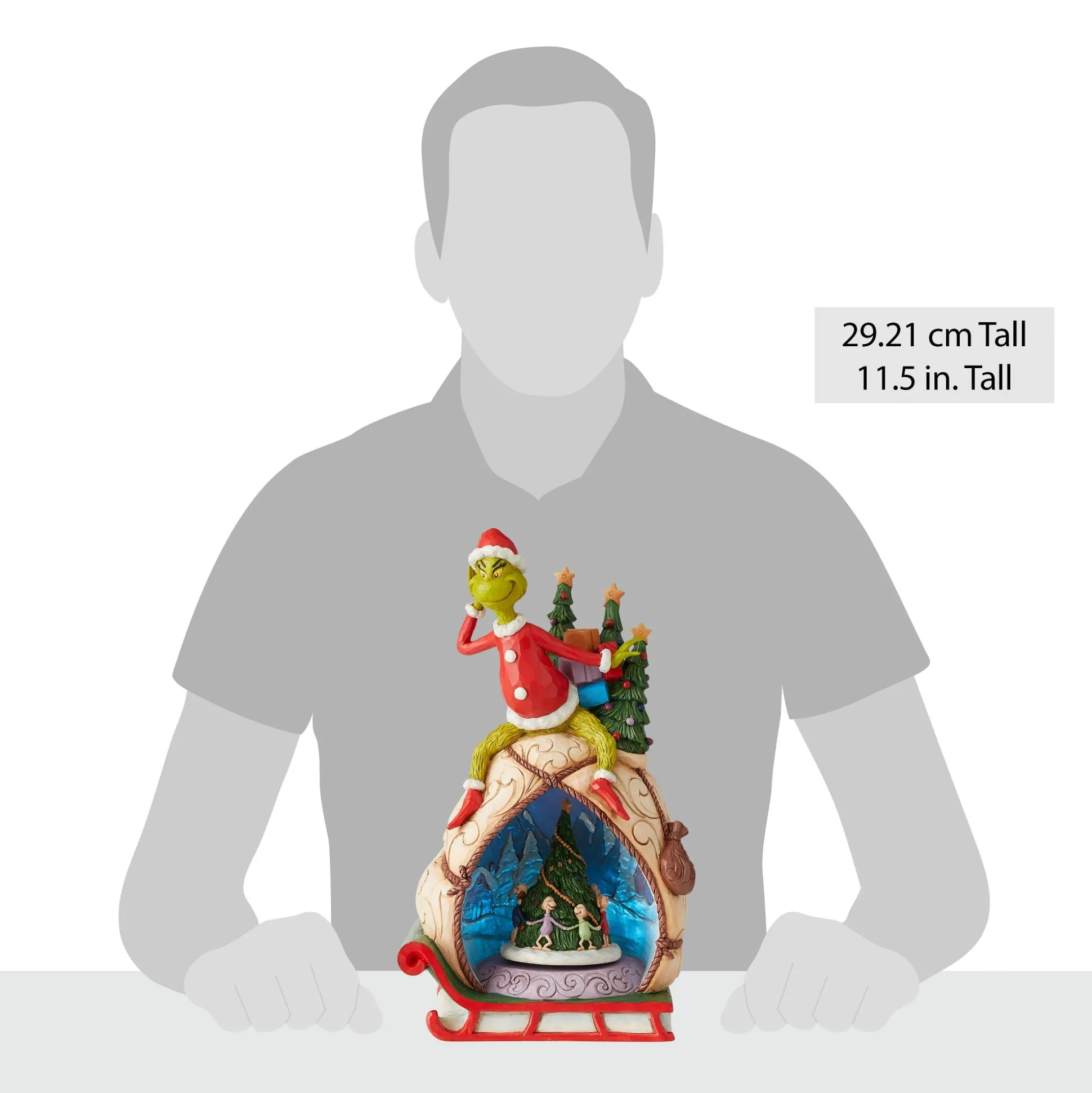 Store Enesco Gift Grinch w/Lited Rotatable Scene