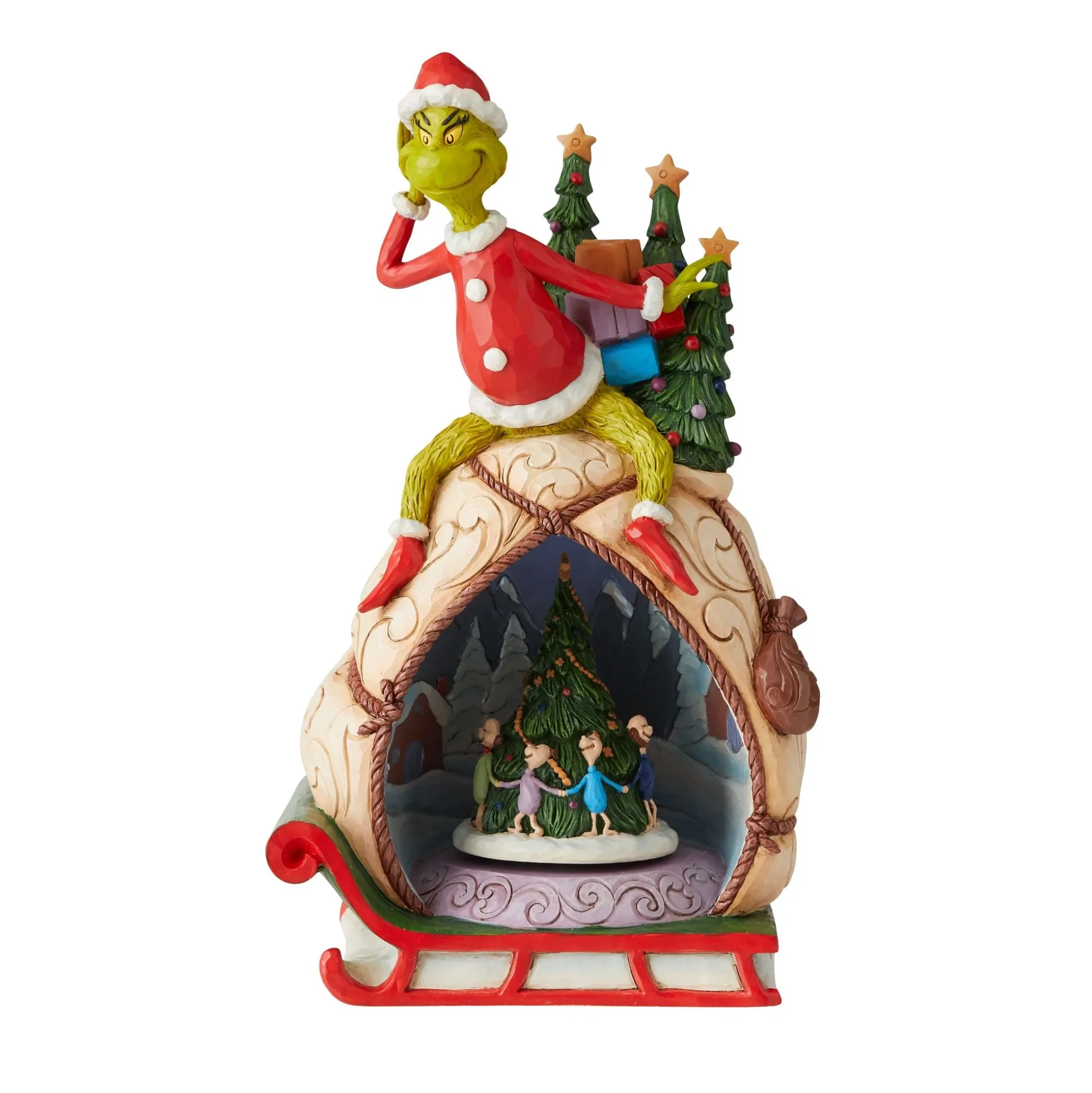 Store Enesco Gift Grinch w/Lited Rotatable Scene
