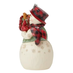 Outlet Enesco Gift Highland Glen Snowman Bskt Fig