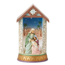 New Enesco Gift Holy Family Lighted Diorama