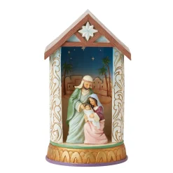 New Enesco Gift Holy Family Lighted Diorama