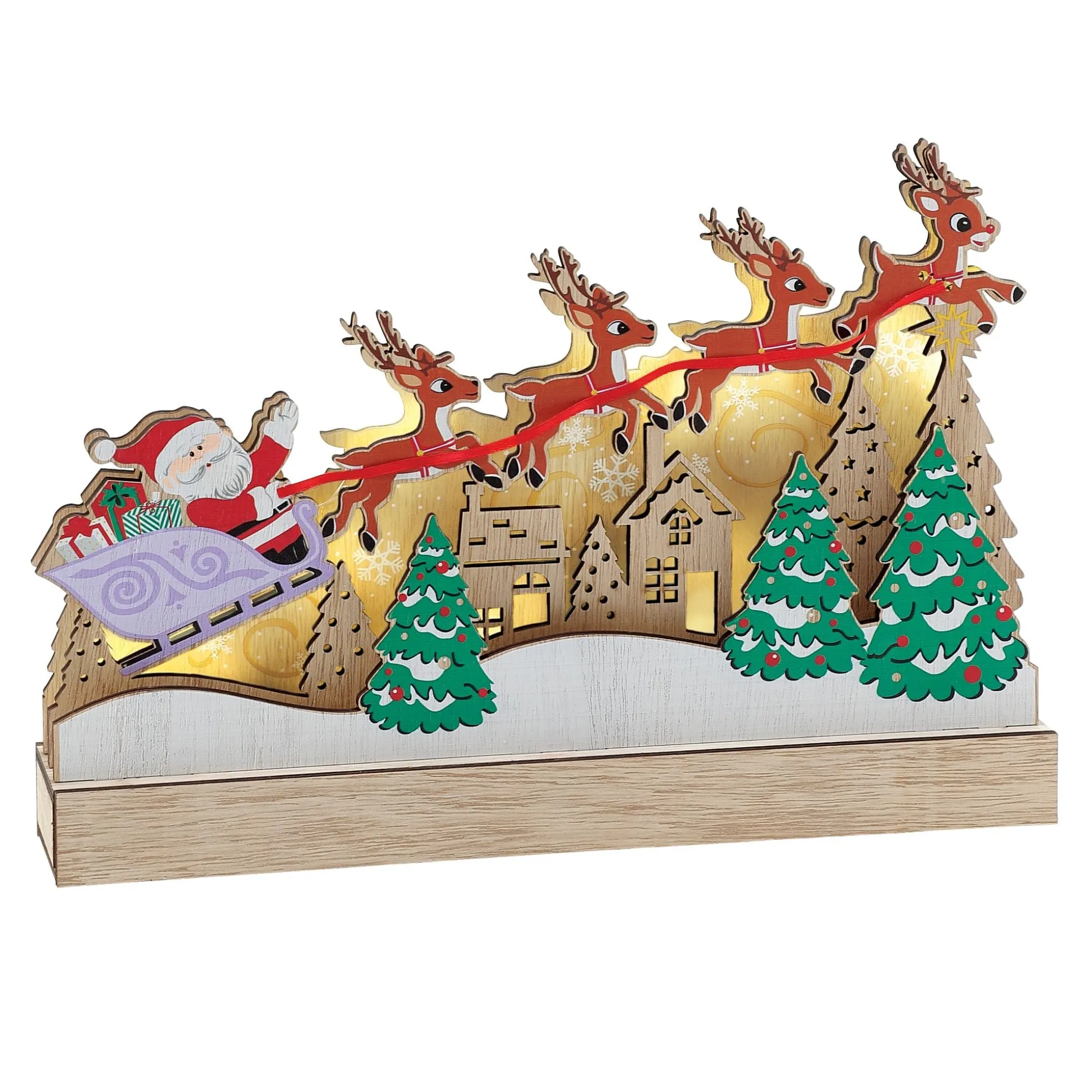 Store Department 56 Lit Rudolph Sleigh Decor