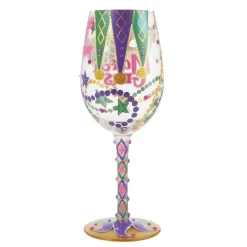 Shop Enesco Gift Mardi Gras Wine Glass