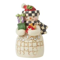 Clearance Enesco Gift Mini Snowman withCheckered Hat