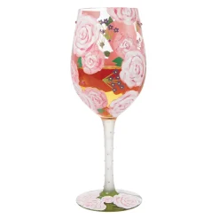New Enesco Gift Pretty as a Peony Wine Glass