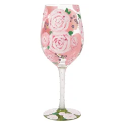 New Enesco Gift Pretty as a Peony Wine Glass