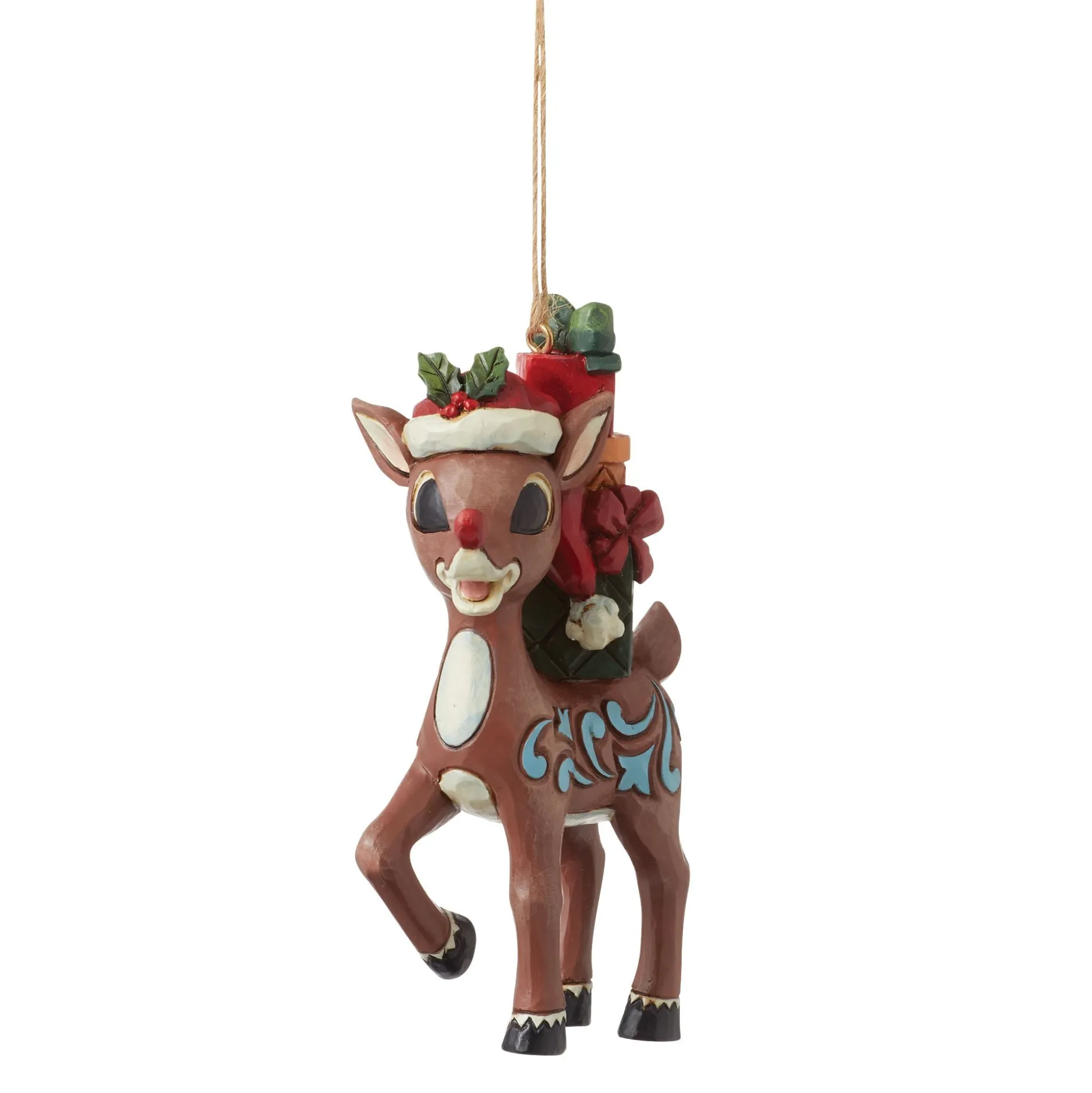 Online Enesco Gift Rudolph with Stacked Presents