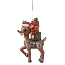 Online Enesco Gift Rudolph with Stacked Presents