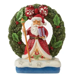 Cheap Enesco Gift Santa by Light-Up Wreath