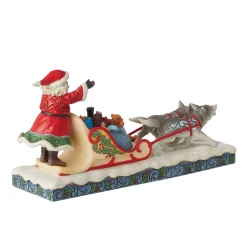 New Enesco Gift Santa Dog Sledding