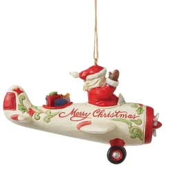 Fashion Enesco Gift Santa in Airplane Ornament
