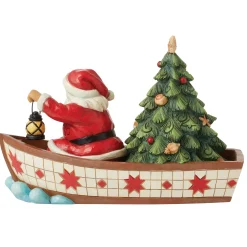 Clearance Enesco Gift Santa in Boat With Tree Fig