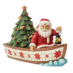 Clearance Enesco Gift Santa in Boat With Tree Fig