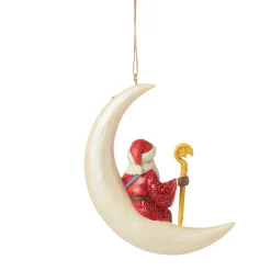 New Enesco Gift Santa in Moon Ornament