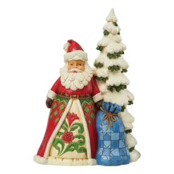 Best Sale Enesco Gift Santa Next To Tree with Toybag
