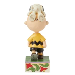 Online Enesco Gift Snoopy on Charlie Brown's Head