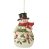New Enesco Gift Snowman with Cardinal Orn