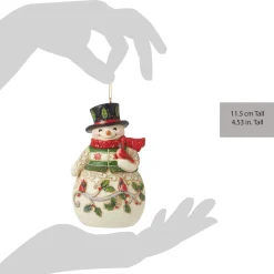 New Enesco Gift Snowman with Cardinal Orn