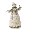 New Enesco Gift Snowman with Pine Garland Fig