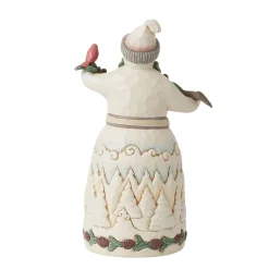 New Enesco Gift Snowman with Pine Garland Fig