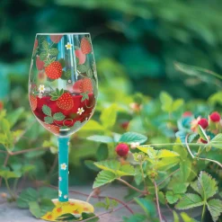 Fashion Enesco Gift Strawberry Patch Wine Glass