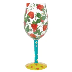 Fashion Enesco Gift Strawberry Patch Wine Glass