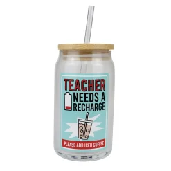 New Enesco Gift Teacher Latte Glass with Lid