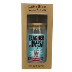 New Enesco Gift Teacher Latte Glass with Lid