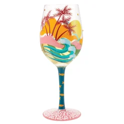 Clearance Enesco Gift Tropcial Getaway Wine Glass