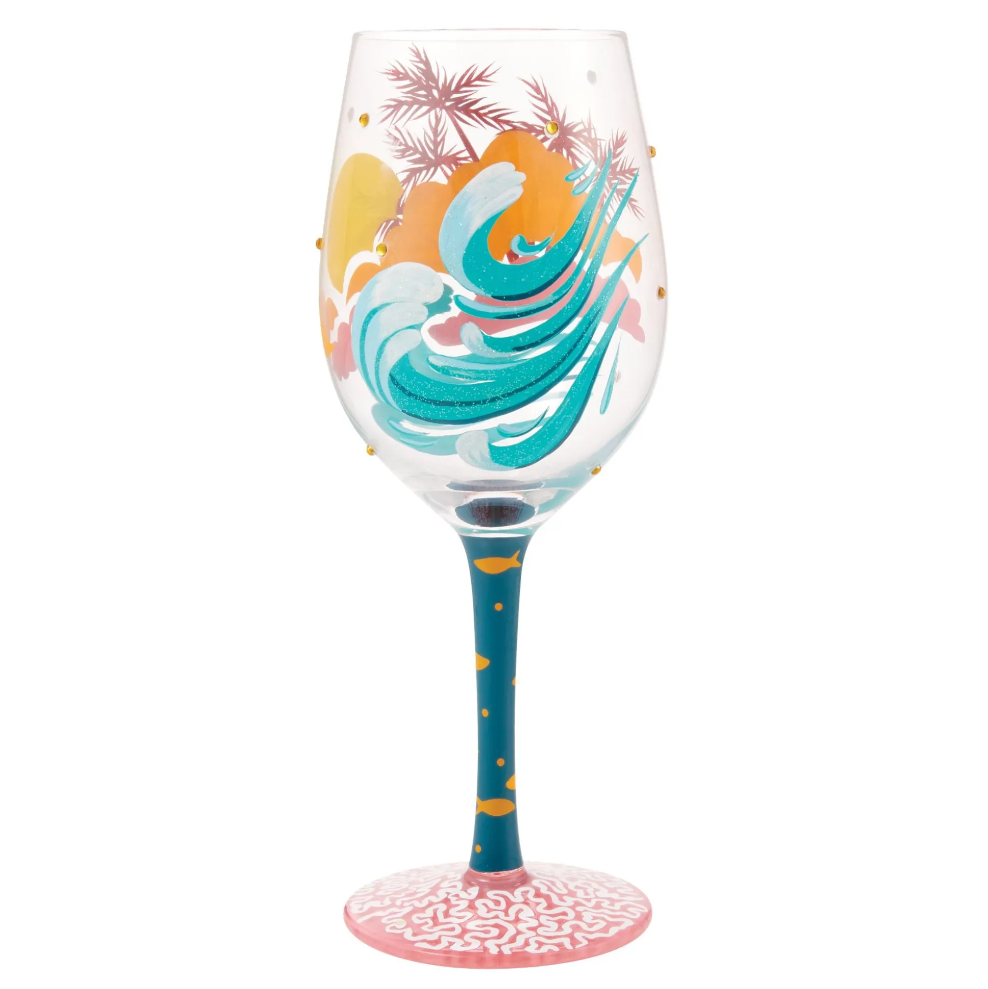 Clearance Enesco Gift Tropcial Getaway Wine Glass