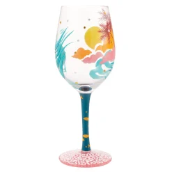 Clearance Enesco Gift Tropcial Getaway Wine Glass