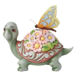 Clearance Enesco Gift Turtle Flowers and Butterfly