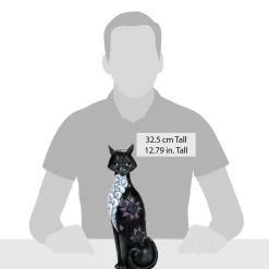 Fashion Enesco Gift Vintage Cat with LED Glow Eyes