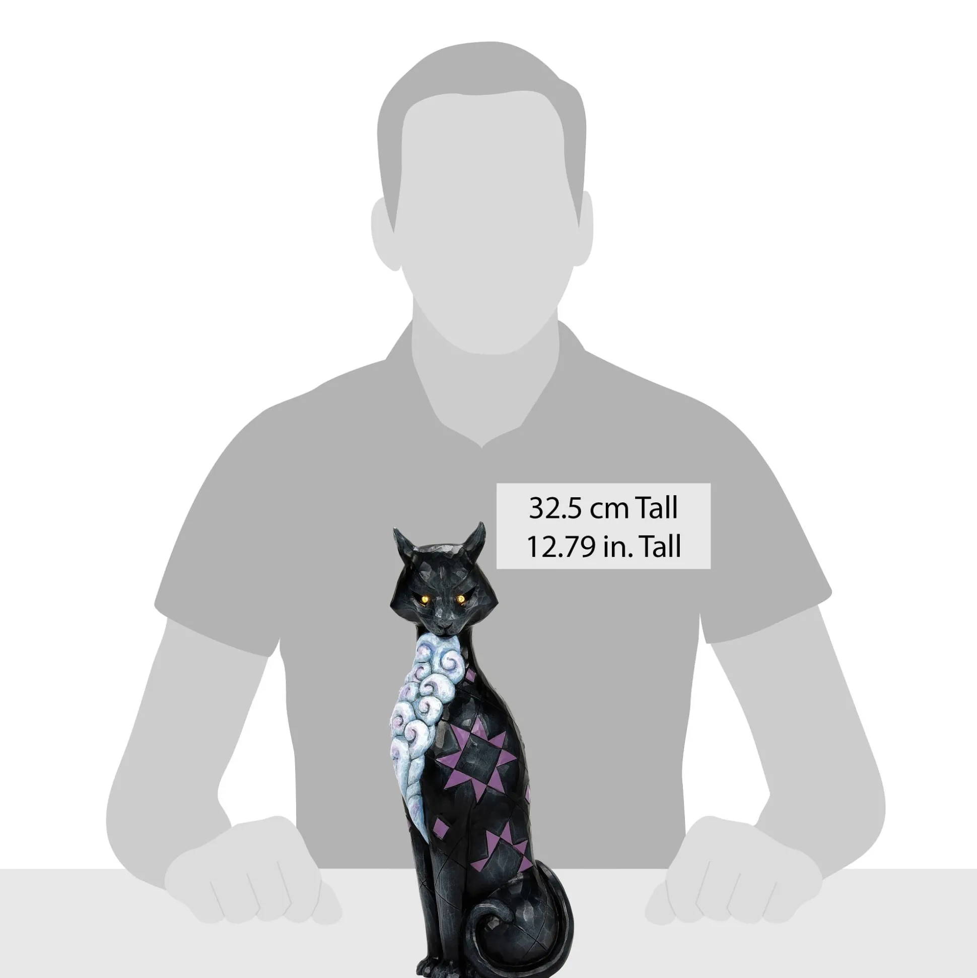 Fashion Enesco Gift Vintage Cat with LED Glow Eyes