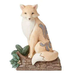 Cheap Enesco Gift White Woodland Fox on BirchLog